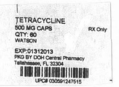 Label Image For 500mg (Tetracycline 500mg)